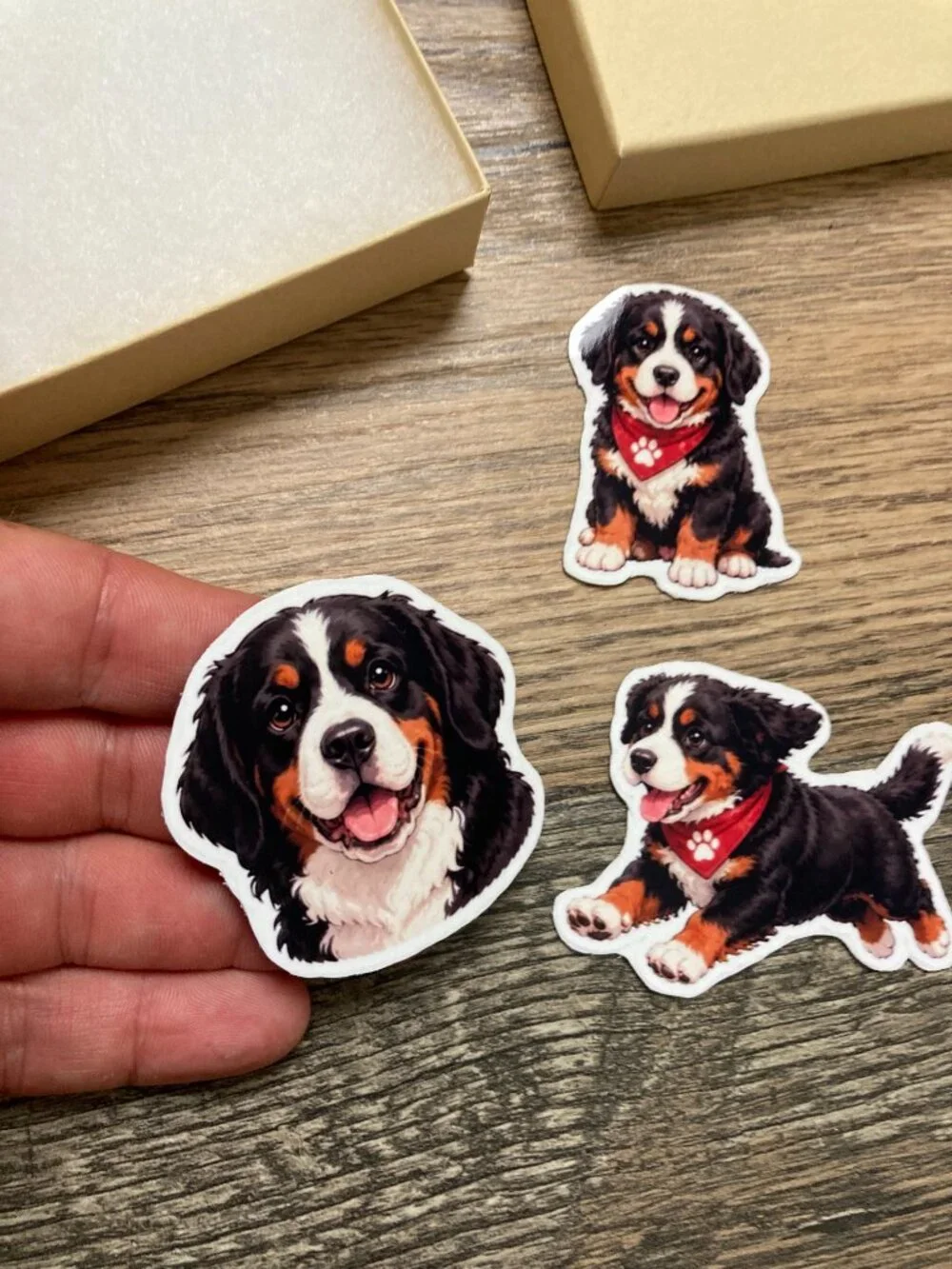 3 Bernese Mountain Dog Magnets Puppy Refrigerator Fridge Decor Dog Lover Giftset